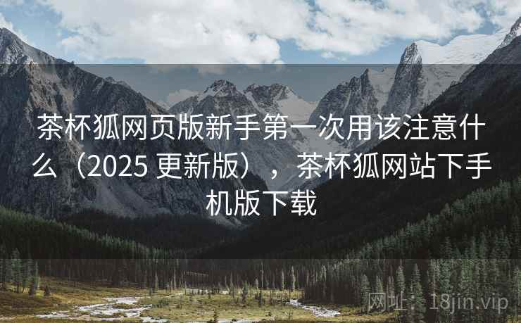 茶杯狐网页版新手第一次用该注意什么（2025 更新版），茶杯狐网站下手机版下载