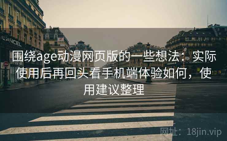 围绕age动漫网页版的一些想法：实际使用后再回头看手机端体验如何，使用建议整理