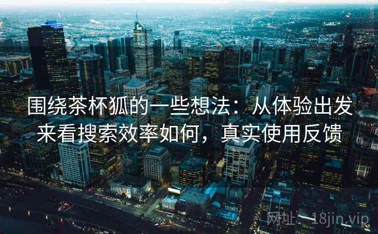 围绕茶杯狐的一些想法：从体验出发来看搜索效率如何，真实使用反馈